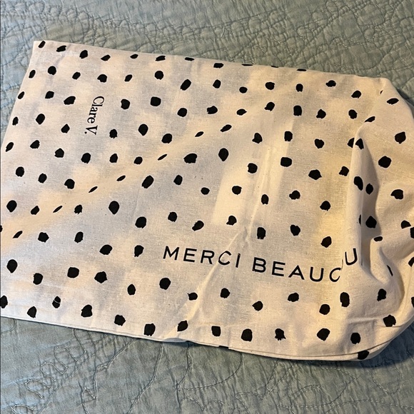 Clare V. Summer Olive and Cream Crochet Checkered Clutch - NWT